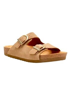 Women's Hand-made Eastland Cambridge Slide Sandal in Khaki Suede Size 10